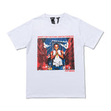 Vlone T Shirt Summer Large V Short Sleeve T-Shirt Hip Hop Half Sleeve
