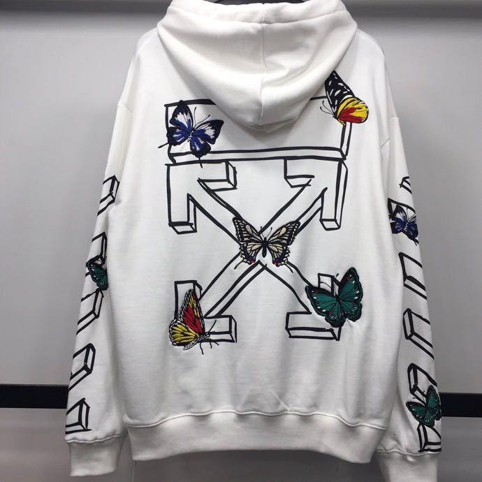 Off White Hoodie With Arrow Print Men'S Casual And Comfortable Embroidered Printed Sweater Owt