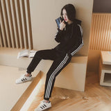 Velour Tracksuit Gold Velvet Fall Winter Hooded Suit Female Brushed Hoody Leisure Sports Two-Piece Suit