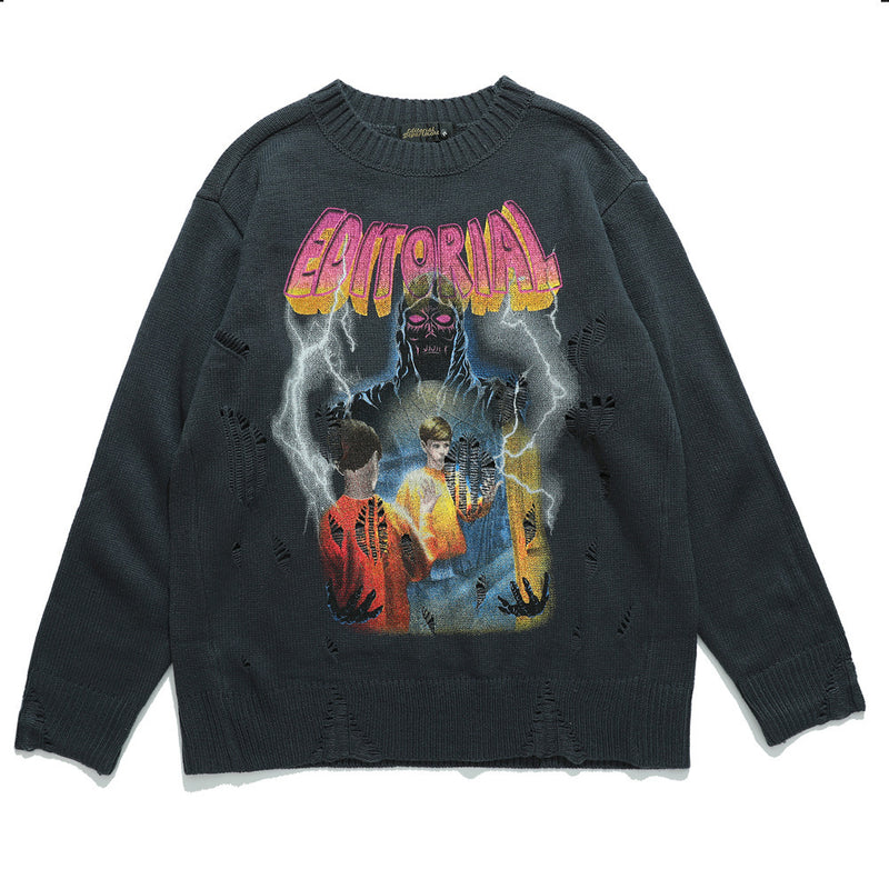 Men Sweater Men's Dark Tide Brand round Neck Sweater