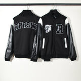 Cardigan Baseball Jacket Autumn and Winter Rep Woolen Leather Sleeve Stitching Letter Logo Embroidered Baseball Jacket