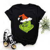 Men And Women Grinch Shirt Christmas Grinch Printed Round Neck T-shirt