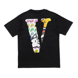 Vlone T Shirt Rainbow Smiley Face Short Sleeve Men And Women Loose Half-Sleeve Summer Wear