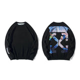 Off White Sweater Men'S Casual And Comfortable Round Neck Knitted Sweater Owt