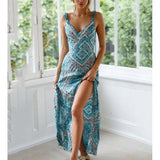Gypsy Girl Outfits Waist Printing Slip Dress