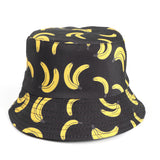 Bucket Hat Fishing Cap Cotton Print Fisherman Hat Fruit Banana Stamp Summer Leisure Sun Hat