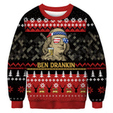 Men and Women Grinch Sweater Christmas Printed Crew Neck Sweatshirt Loose Couple