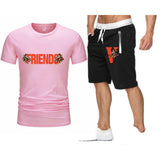 Vlone T Shirts & Shorts 2 Piece Set Summer Trendy Shorts Men'S Casual