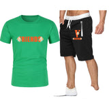 Vlone T Shirts & Shorts 2 Piece Set Large V Printed Short Sleeve Loose Short Sleeve T-Shirt Shorts