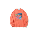 Man Fall Outfits Hip Hop Retro Love Printed Crew Neck Sweatshirt Casual Long-Sleeved Top for Men