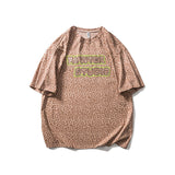 Men T Shitrs Full Printed Leopard Print Round Neck