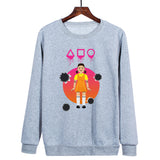 Squid Game Costume Loose Long Sleeve Crew Neck Sweater Women