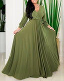 MIDI Mauve Cocktail Dress Women's plus Size Women's Solid Color Wide Hem Dress