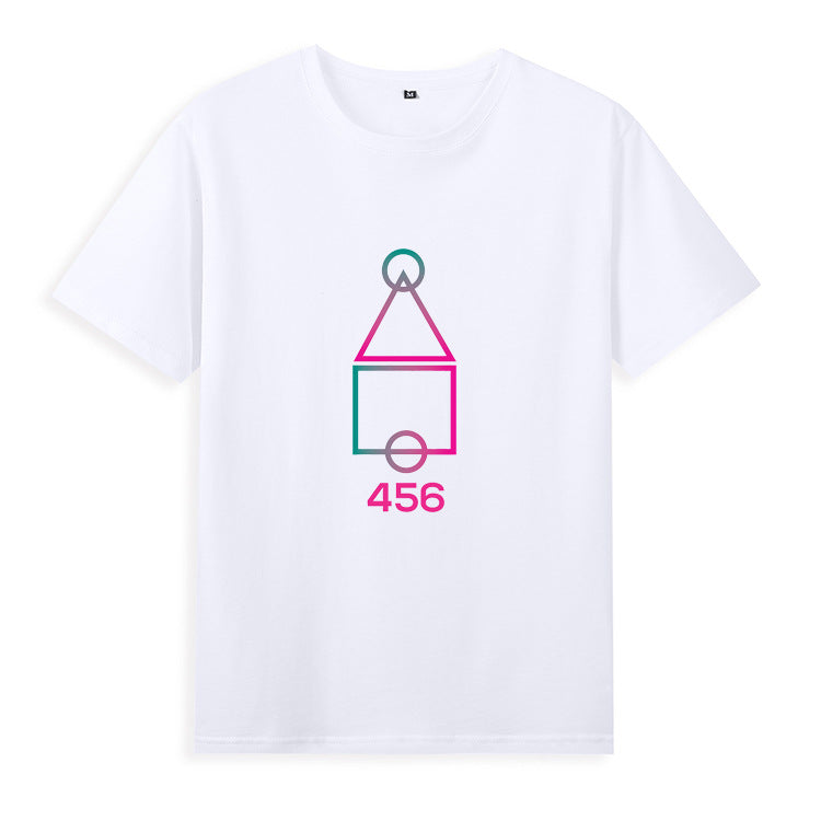 Squid Game Costume Sportswear 456 Short Sleeve T-shirt Top Men and Women