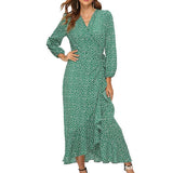 Kendall Jenner Wedding Guest Dress   Printed Summer Draped Dress  Long Sleeve