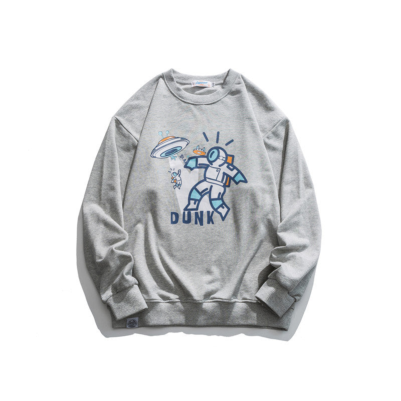 Crew Neck Sweatshirts for Men Men's Autumn Clothes Cartoon Print Sweatshirt Men's Tops