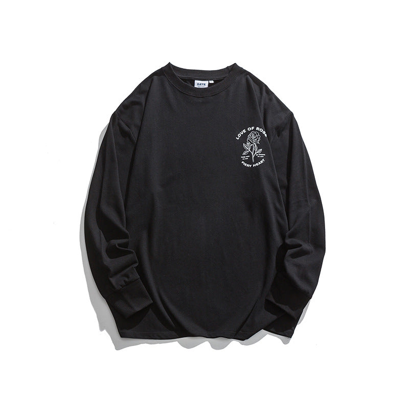 Crew Neck Sweatshirts for Men Men's Autumn Printed round Neck Long Sleeve T-shirt Loose Casual Top