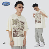 Y2g Shirts for Boys Loose Short Sleeve Male Letter Printed T-shirt