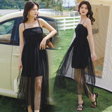 Coachella Music Festival Outfits Summer Women's Zipper Retro Mesh Long Dress Dress