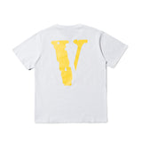 Vlone T Shirt Yellow Big V Commemorative Cotton Base Shirt Men'S And Women'S Loose Short Sleeve T-Shirt