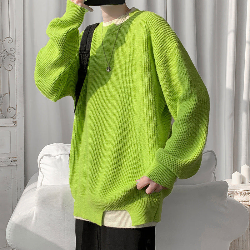 Men's Sweatshirt Autumn and Winter Men's Color-Block Crew Neck Leisure