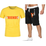 Vlone T Shirts & Shorts 2 Piece Set Summer Trendy Shorts Men'S Casual