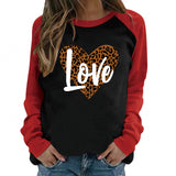 Valentine's Day T Shirt Long Sleeve Valentine's Day Women's Long Sleeve Long Sleeve Women's round Neck
