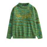 Men Sweater Letter Embroidery Vintage Sweater Men's Pullover
