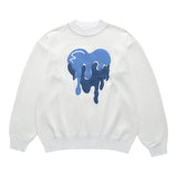 Man Fall Outfits Retro Loose Heart Printing round Neck Sweater Men's and Women's Coat