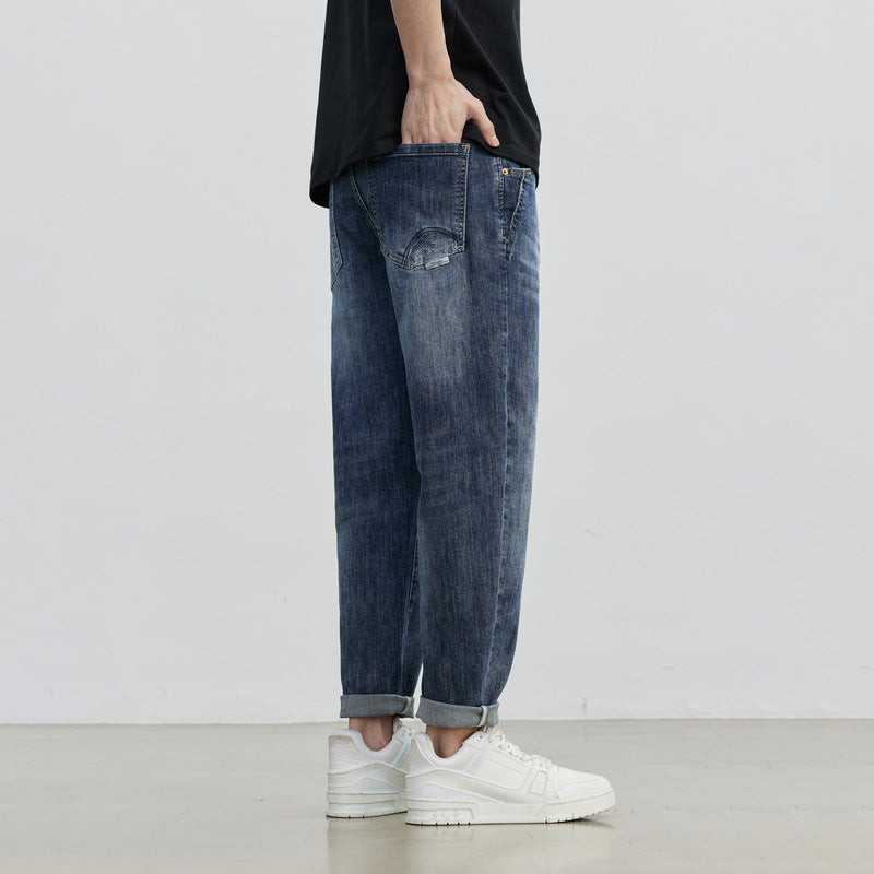 Men Jeans Blue Straight Jeans All-Match