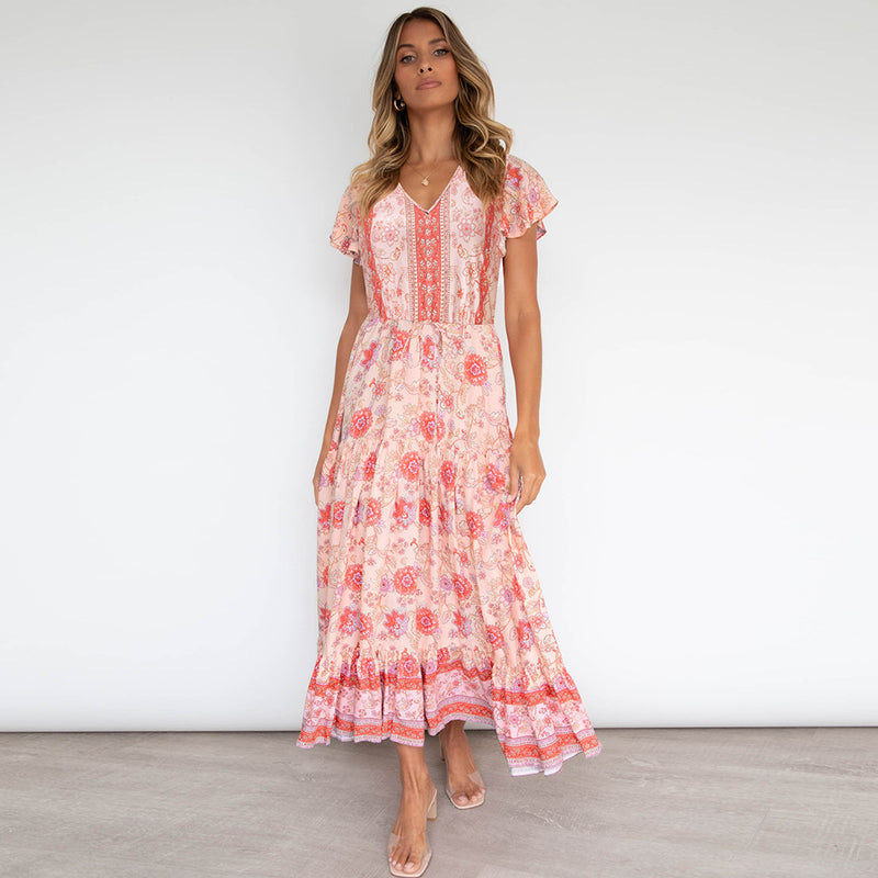 Nine Britton Dress Printed Floral V-neck Sexy