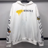 Off White Hoodie With Arrow Print Men'S Casual And Comfortable Embroidered Printed Sweater Owt