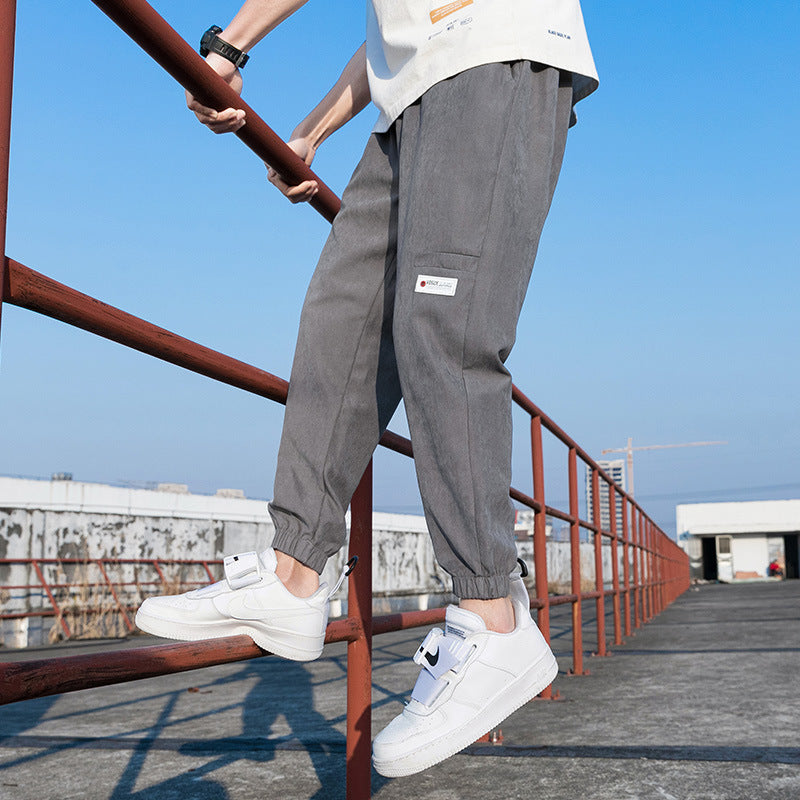 Grey Sweatpants Men's Casual Trousers Spring and Autumn Sweatpants Men