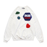 Crew Neck Sweatshirts for Men Men's Autumn round Neck Sweater Towel Embroidery Solid Color Top for Men