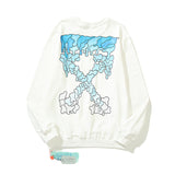 Off White Sweatshirts Dissolved Gradient Arrow Round Neck Sweater Loose Bottoming Shirt