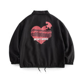 Valentine's Day Jacket Loose Heart Shape Printed Jacket