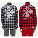 Off White Jacket Autumn And Winter Arrow Plaid Shirt Men'S Casual Tshirt Owt