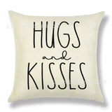 Valentine's Day Pillow Covers 4 Piece Random Styles Together, Home Decoration Red Letter Office Waist Cushion Cover