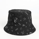 Bucket Hat Fishing Cap Cotton Print Fisherman Hat Vintage Printing Men and Women Outdoor