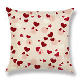 Valentine's Day Pillow Covers 4 Piece Random Styles Together, Red Peach Heart Couple Linen Cushion Love Tree Lumbar Cushion Cover