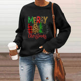 Merry and Bright Sweatshirts Christmas Leisure Long Sleeve Crew Neck Sweater