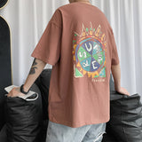 Men T-Shirts Printed Loose Half Sleeve Top
