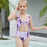 Children Swimsuit One-Piece Lace-up Flying Bikini Swimsuit Little Girl
