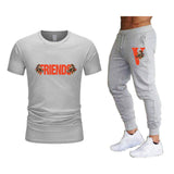 Vlone T Shirts & Pants 2 Piece Set Sports Short Sleeve Men'S Summer T-Shirt Casual