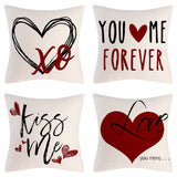 Valentine's Day Pillow Covers 4 Piece Random Styles Together, Truck Love Balloon Bicycle Ornament Pillow Cushion