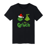 Men and Women Grinch Shirt Christmas Grinch Printed Loose Short Sleeve T-shirt