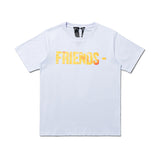 Vlone T Shirt Loose And Simple Back Large V Casual Short Sleeve T-Shirt