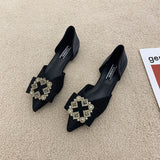 Finn Chain Pointed Toe Mule Shoes Pointed Toe Pumps Female Summer Low-Cut Low Heel Leisure Shoes