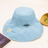 Women Bucket Hat Little Daisy Reversible Fisherman Hat Sun Protection