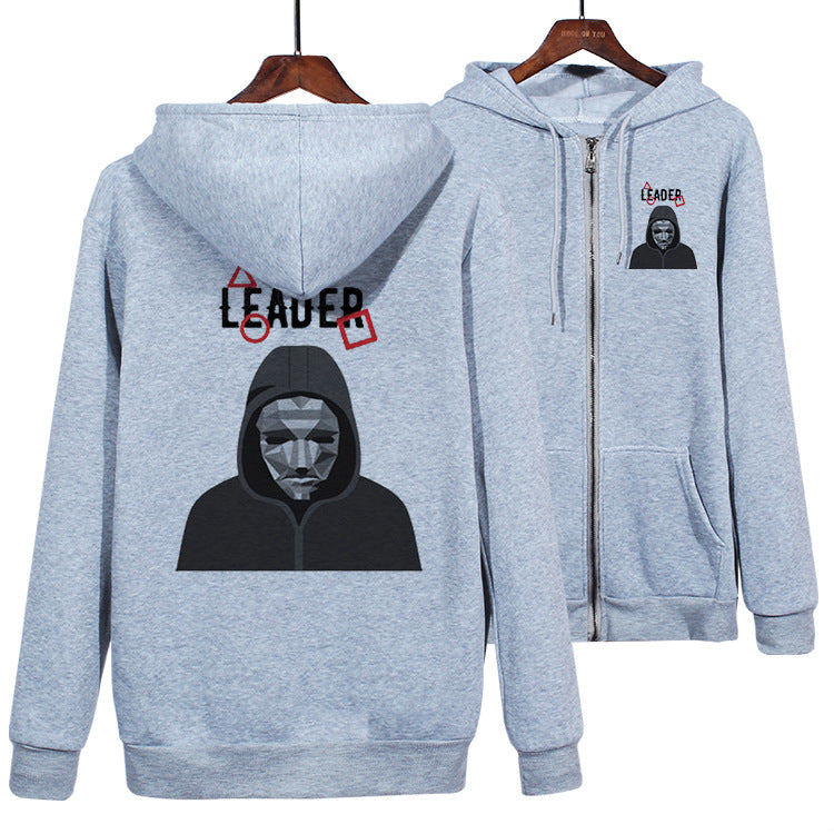 Squid Game Costume Hoodie Casual Zipper Sweater for Men and Women